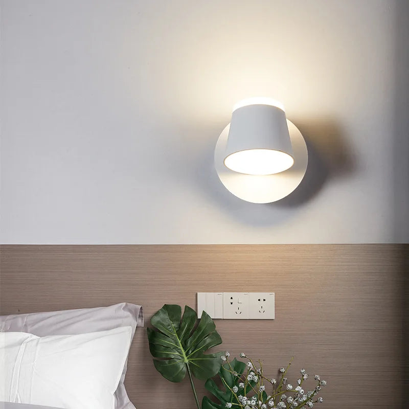 Lampes murales modernes LED 8W 16W 24W blanc noir minimaliste fixées mur