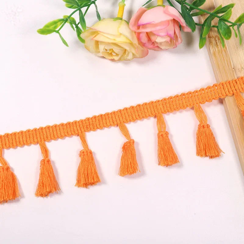 rubans pompons violet rouge jaune orange bleu rose boho artisanal 10 mètres