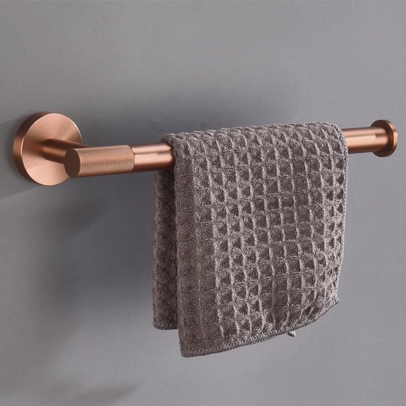 accessoires salle bain or rose moderne porte serviettes savon verre téléphone double rangée