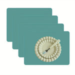 tapis table silicone antidérapant résistant taches moderne gris vert jaune blanc bleu clair opaques