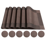 serviettes table modernes gris noir rayures horizontales adhésives faciles nettoyer pièces 12 cercles
