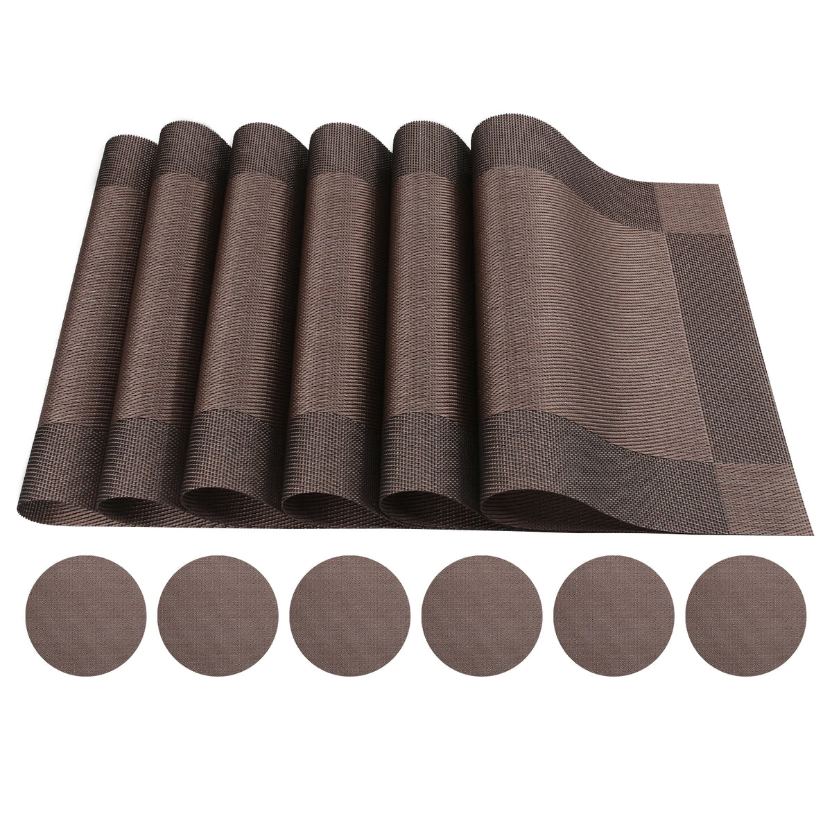 serviettes table modernes gris noir rayures horizontales adhésives faciles nettoyer pièces 12 cercles