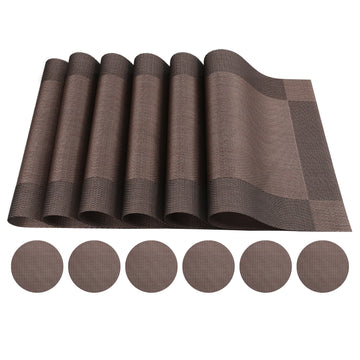 serviettes table modernes gris noir rayures horizontales adhésives faciles nettoyer pièces 12 cercles