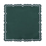 serviettes table carrées coton lin brodé motif floral rose clair vert classiques