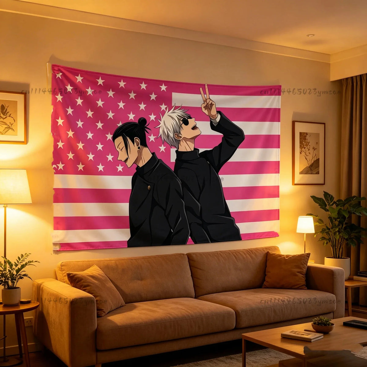 tapisserie murale anime jujutsu kaisen gojo satoru decor chambre étudiant poster tissu grande taille