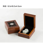 boîtes bois marron foncé boîte bijoux décoration intérieure boutons métalliques ajourés respectueux environnement classique