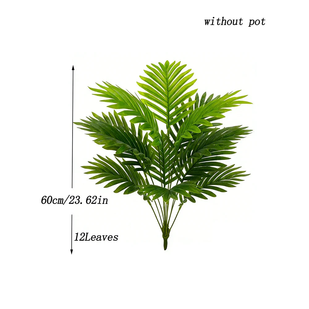 plantes artificielles palmiers feuilles vertes decoration maison exterieur tropical realistic leaves branches