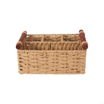 boîtes rangement tressées marron gris bohème poignées bois compartiments décoration chambre