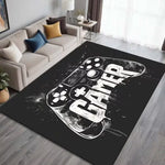 tapis moderne abstrait manettes jeu lettres start game let's play floral