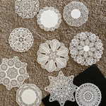 Napperon dentelle mandala sous une assiette blanche