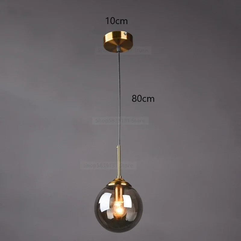 Suspension lumineuse moderne transparente câble doré brillant salon chambre étudiante