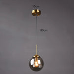Suspension lumineuse moderne transparente câble doré brillant salon chambre étudiante
