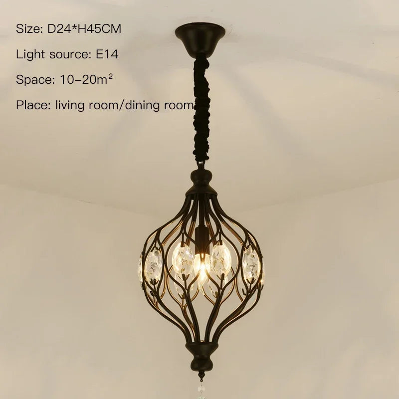 lampe suspendue postmoderne bronze doré sphères translucides structure métallique opaques éclairage led chambre salon