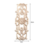 plaque décorative bois ornements floraux baroque renaissance 22cm 8cm naturel beigeclair