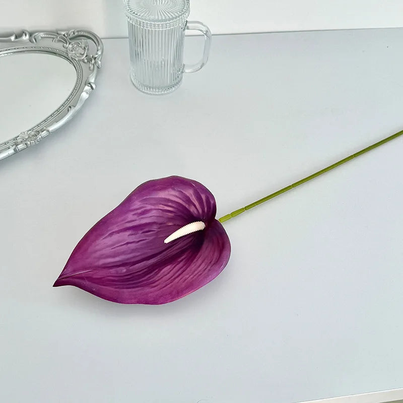 fleurs artificielles anthurium rose blanc vert violet rouge modernes mariage anniversaire intérieur