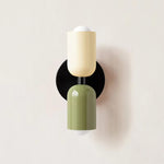 applique murale moderne métal vert olive rouge beige orange fixée mur led