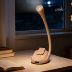 lampe lecture pliable rechargeable usb blanc moderne compact clips batterie intégrée portative étudiante chevet