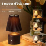 lampe table led blanc marron rose plissée moderne interrupteur tactile charge type