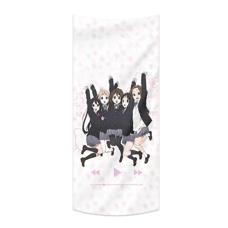 serviettes plage dessins animés personnages étoiles blanc rose noir gris beige