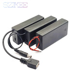 boîte stockage batterie 18650 industrielle câble dc câble usb noir mat
