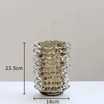 vase verre transparent motifs géométriques moderne décoration pot fleur hydroponie
