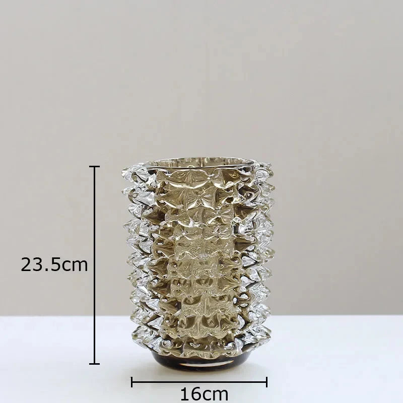 vase verre transparent motifs géométriques moderne décoration pot fleur hydroponie