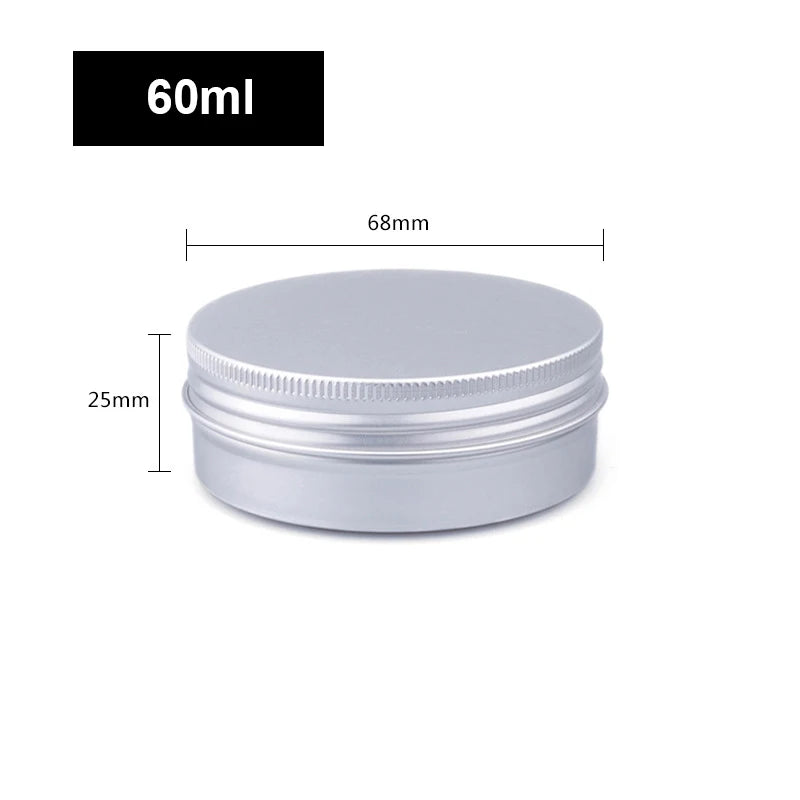boîtes métalliques rondes argentées couvercle vis 5ml 10ml 15ml 20ml 30ml 40ml 50ml 60ml
