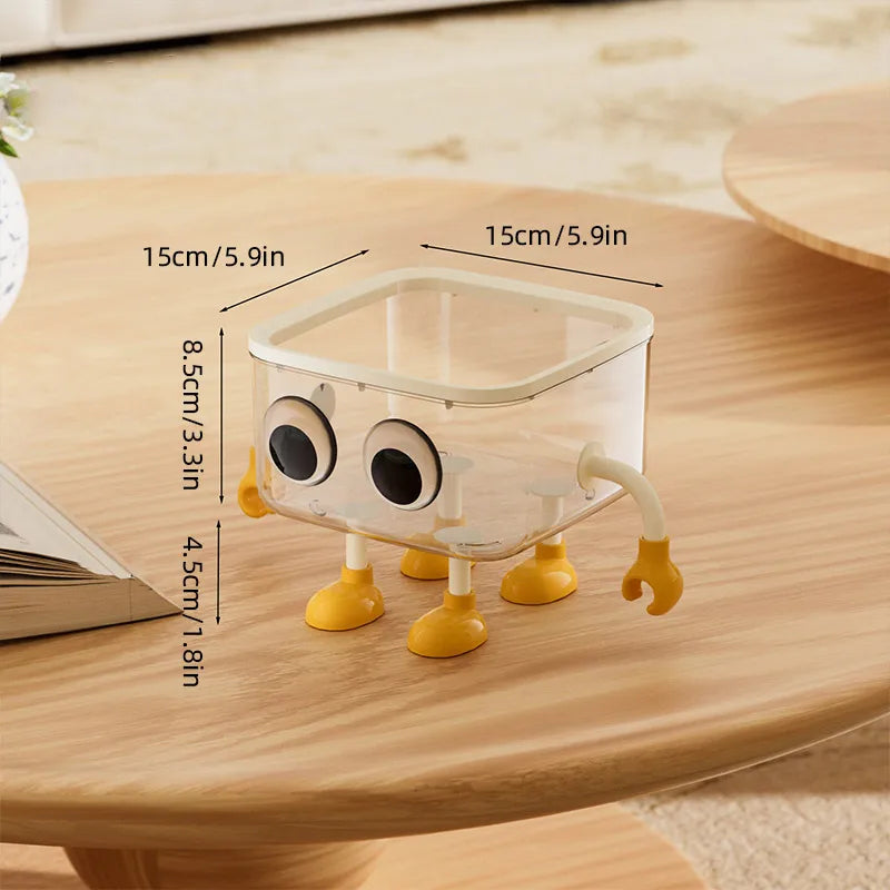 boîte rangement transparente animée réutilisable carrée articles divers créative ludique plastique