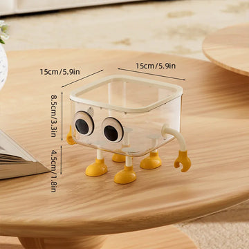 boîte rangement transparente animée réutilisable carrée articles divers créative ludique plastique