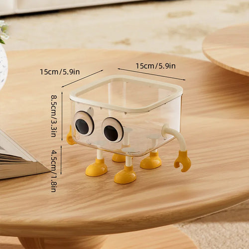 boîte rangement transparente animée réutilisable carrée articles divers créative ludique plastique