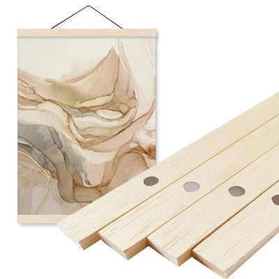Cadre mural bois naturel minimaliste moderne clips magnétiques salon décoration bois texture opaqueness
