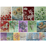 tableau decoratif art contemporain floral animalier abstrait diy resine opaque 35x45cm