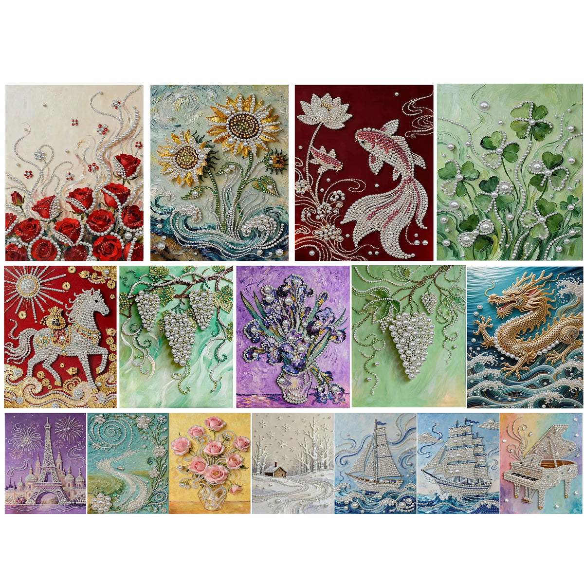 tableau decoratif art contemporain floral animalier abstrait diy resine opaque 35x45cm