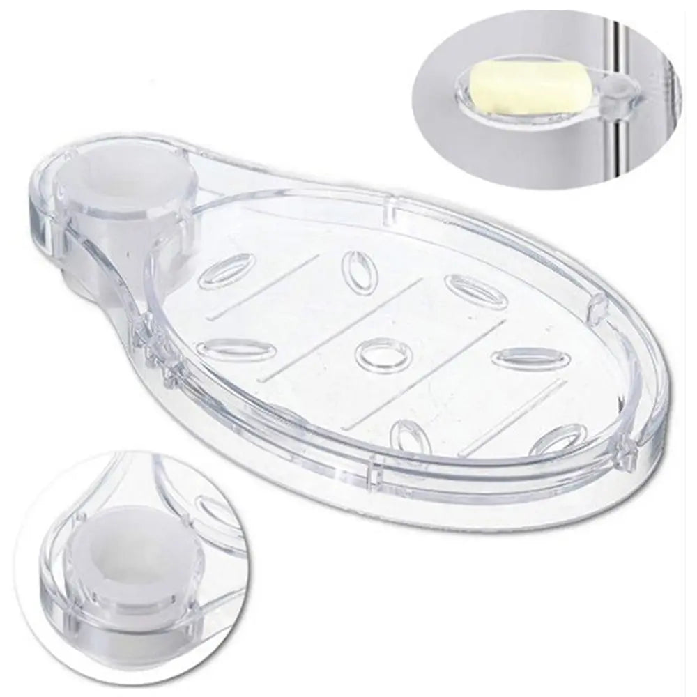 support douche transparent moderne porte savon clips respectueux environnement