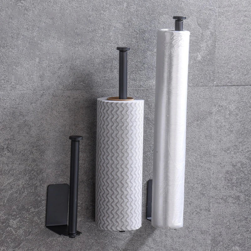 porte serviettes cuisine acier inoxydable noir moderne adhésif multiple rangement papier serviettes évier