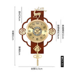 horloge murale décoration asiatique motif géométrique cadran analogique éléments décoratifs métal doré chambre salon