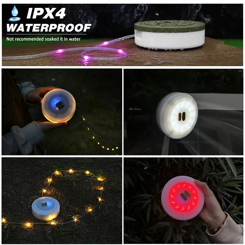 lumière led guirlande flexible camping ambiancé décoration extérieure intérieure multiples couleurs rechargeable
