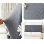 housse tête lit polyester elastane texture carreaux gris moderne fixation