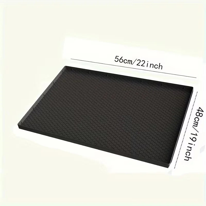 tapis sol moderne silicone hexagonal noir 94cm 56cm imperméable cuisine évier