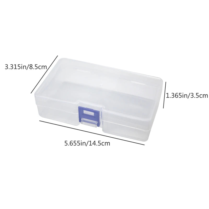 boîtes rangement transparentes bleu clair empilables pinceaux poignées modernes utilisation multiple petits objets