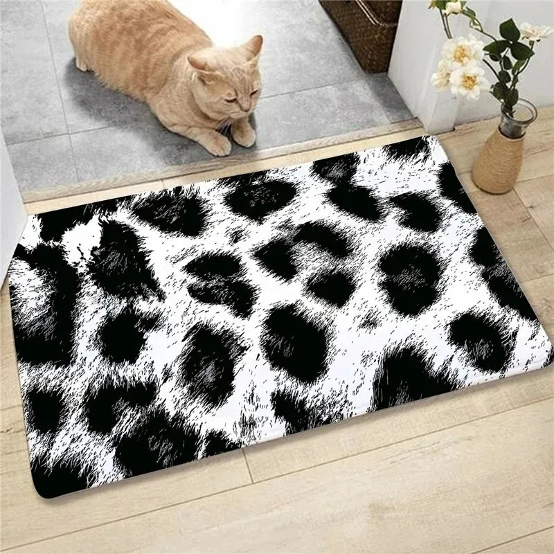 tapis léopard zèbre tigre vache moderne polyester antidérapant sol chambre salon