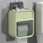 distributeur papier toilette mural adhésif moderne minimaliste blanc beige texture striée