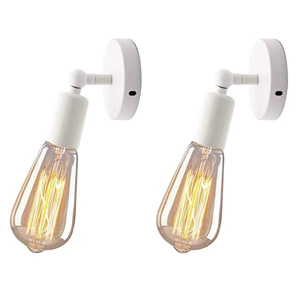 lampe murale industrielle vintage ampoule edison verre transparent noir blanc étude chambre