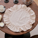 serviettes table décoratives rose clair vert pastel beige rustiques douces plissées table mariage