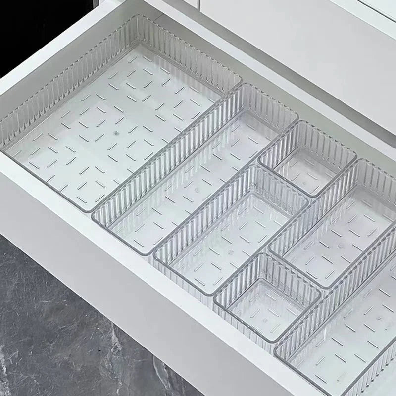 boîtes rangement transparentes tailles adhésives modernes réutilisables durable