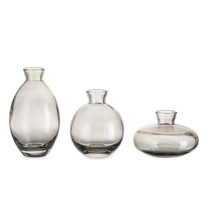 vases transparent modernes verre simple minimalistes bleu vert fleurs plantes