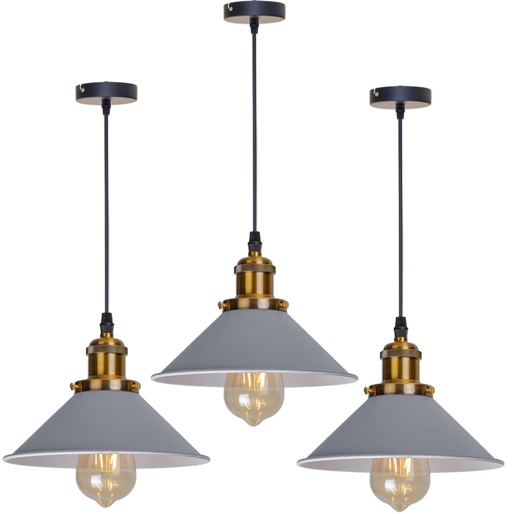lampe suspendue industrielle conique noire dorée éclairage salon chambre éclairage intérieur E27 adaptable