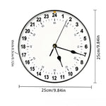 horloge murale noire cadran blanc aiguilles noires système horaire atypique