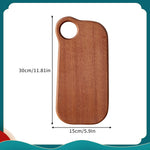 planche découper bois naturelle rustique poignées circulaires fourchette cuillère tartine pain