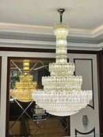 lustre cristal doré suspension salon hall lumière classique 20 sources 90v 260v